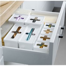 십자 정리함 비닐 빨대 위생장갑 소품 정리함 십자 케이스, 직사각, 1개