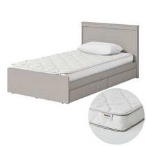 한샘 보나 슈퍼싱글침대 SS 일반헤드 서랍형+샘키즈 알러지케어 매트리스 SS, C 파우더핑크_골드(C)