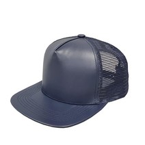 Emstate 천연 가죽 여름 트럭 운전사 메시 캡 모자 스냅백 미국산 디스트레스드 브라운 One Size