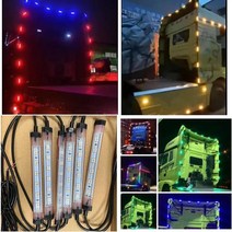 LED 깜박이는 트럭 앰비언트 라이트 24V 6 색 지붕 범퍼 도어 램프 1.2M 2.4M 스트립 트레일러 트럭 캐러, 02 24V green light_01 2.4M