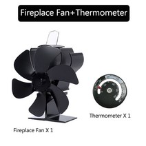 무동력 캠핑 에코 팬 가스 난로 나무 난로 팬 6 블레이드 열풍 화재 Woodstove 힘이 가스 스토브 에코 조용, 01 검정