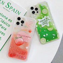 삼성 갤럭시 S22 S21 노트20 S20 울트라 S10 노트10 플러스 전기종 상큼한 과일 일러스트 귀여운 디자인 글리터 펄 아쿠아 투명 실리콘 케이스