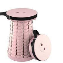 휴대용 접이식 텔레스코픽 스툴 지하철 의자 및 야외 캠핑 낚시 스툴, CHINA_Pink