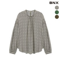 [BNX] 여성 잔꽃 패턴 주름 블라우스