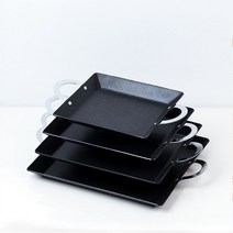 원형 사각 스텐 경질 닭갈비팬 곱창팬 가정용 업소용, 코팅 사각전판 중(360X310mm)