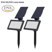 리모콘 스마트키 t-sun 1-2pcs 50 leds 태양 정원 조명 조정 가능한 야외 태양 램프 ip44 정원 장식 조명에 대 한 방수 벽 조명, 2개, 6000k