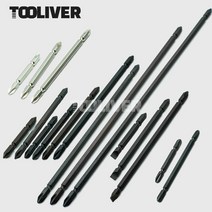 일제 크로스 드라이버 비트 십자 일자 드릴비트 롱비트 17종, +양면 2x200 흑색 1봉 5입