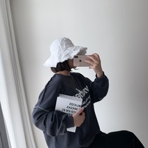 [국내제작/예쁜라인] 빈티지 면 프릴 와이어 벙거지 버킷햇