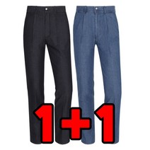 늑대와여우 1+1원플러스원 여름 청스판바지 기능성 청작업복 일자 데님팬츠 빅사이즈