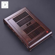 대나무 전통 차 받침대 보이차 트레이 다도찻상, 흑단목 야단야치(규격 52.5x32.5x8cm