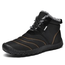 스키 보드 라이더 부츠 남성 스노우 부츠 따뜻한 플러시 코튼 신발 플랫폼 높은 발목 방수 야외 하이킹, 01 Black Boots_09 9.5