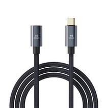 썬더볼트4 케이블 USB4 타입-C 연장 케이블 100W 5A 8K @ 60Hz 40Gbps Thunderbolt3 4 와 호환되는 Macboo, 01 Black_02 0.5m