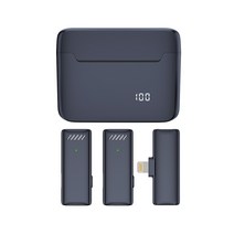Xiaohe 무선 라발리에 마이크 아이폰 아이패드 USB-C 전화용 충전 케이스 포함 2채널 라펠 팟캐스트 마이크 라이트닝 TypeC 포트 포함 유튜브 영상녹화 인터뷰 틱톡 페이스, 매트 블랙, Lightning 포트 2 마이크