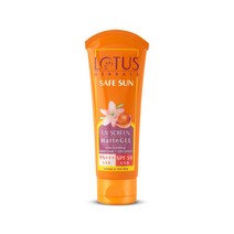 로터스 세이프 썬 인비저블 매트 젤 선스크린 SPF 50 PA+++ 남성 및 여성용 끈적임 없음 지성 피부에 적합 100g