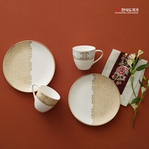 한국도자기 결 스넥세트 4p 본차이나 식기 그릇, 단품