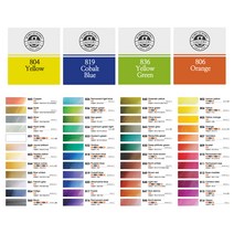 문교 고체 물감 낱색 48컬러 고체용 수채 단색 리필, (806/orange)
