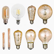 LED 에디슨 전구 E26 E14 촛대전구 눈꽃 은하수 샹들리에 카페 인테리어 조명 램프, 에디슨 전구 T-30 롱