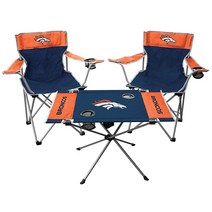Rawlings NFL 3피스 테일게이트 캠핑 키트 그린 베이 팩커스 게임데이 엘리트 의자 2개 엔드존 테이블 1개, Denver Broncos