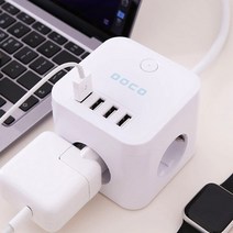 보코 큐브사각 3구2m USB4포트 멀티탭 콘센트, 1개, 2m