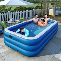 자동공기주입 튜브 물놀이 풀장 가정용 수영장 가족 대형 워터풀 패밀리 캠핑 잔디 뒷마당 뒷뜰 편리한 원터치 에어 바운스 여름휴가 풀빌라 개인 욕조 베이비 어린이 베란다 수족관, 4.28m 3단