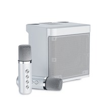블루투스 노래방 슈퍼큐브777 듀얼 마이크 30W 고출력, 펄화이트, 펄화이트