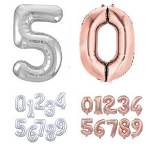 파티셔스 숫자풍선(소형) 다이소숫자풍선 실버 로즈골드 500일 세돌 두돌생일상, 3