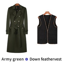 라이더 우비 우의 남성용 슈퍼 롱 윈드 브레이커 방우 트렌치 코트 허니 옐로우 코튼 폴리에스터 클래식