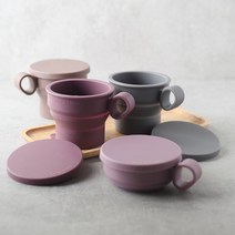 살림일기 1+1 접이식 실리콘 컵, 1개, 실리콘 컵 - 인디핑크 + 버건디핑크