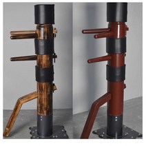 목인장 무술 샌드백 수련 영춘권 수련 훈련 킥복싱, 프레스 적갈색 빨간색 160CM 나무 더미