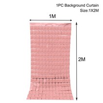파티룸꾸미기 생일포토존 은박커튼 관종템 파티 장식 1 pc 2 m 스퀘어 스팽글 벽 독신 배경 커튼 생일 축하 신부가 결혼식 호의가 될, 로즈 골드