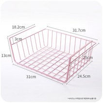 테이블 밑 선반 행거 바구니 숙소 옷장 밑 행거 행거장 안 레이어드 수납장, 핑크 미디엄[원피스]