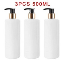 샴푸 헤어 Conditioner 너를 저장하기위한 펌프 디스펜서와 3PCS 500ml 애완 동물 빈 리필 형 샴푸 로션 병, 01 Gold Black