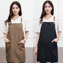 오가닉라이프 X형 가죽버클 앞치마 카페 공방 꽃집 어린이집 로고 자수, X형 가죽버클 앞치마 (브라운)