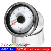 23939 52mm 해양 보트 자동차 포인트 연료 탱크 레벨 지 0-190Ω 연료 플로트 센서 연료 레벨 지 7 색 led 오일 탱크 표시기, 전용 게이지