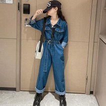 공주상하복 나시 플라워 셔츠 쓰리피스 가을 긴팔 블랙 세트, 공주청바지 가을 점프슈트 세트