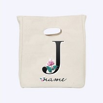 다용도빈백소파 이동식 회전 원목 소형 Thermal Lunch Bags Canvas Letter Name Handbag Picnic Travel Bre, 10 nature name13J