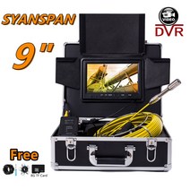 배관내시경카메라 산업용 하수도내시경카메라 DVR 녹화 기능 9 quot모니터 30M SYANSPAN 파이프 검사 카메, 02 20m_01 Button Screen