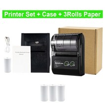 핸드폰사진출력기 즉석인화기 스티커 미니프린터 미니 휴대용 감열식 무선 영수증 프린터 58mm 블루투스, 11 4Rolls Case Set