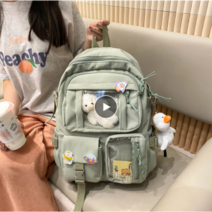 귀여운 여성의 대용량 배낭 방수 나일론 여성의 학교 가방 대학 숙녀 노트북 배낭 귀여운 소녀 여행 학교 가방