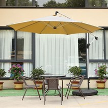 야외 파라솔 포장마차 빌라 한강 푸드트럭 로마 우산, 2.7m 더블탑 와인레드 80kg 물탱크