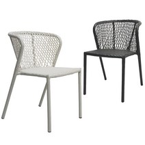 야외용의자 정원가구 티테이블 라탄 철제체어 CT933G, 화이트