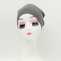 Anosfit by 속구닷컴 국내제작 모달코튼수면비니 패턴형 멜란지그레이색 천연섬유 여성 소아 항암 환자 치료 모자 두건 얇은 실내용
