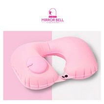 여행 캠핑 휴대용 에어목쿠션 손쉬운 펌핑쿠션, 에어 목쿠션(핑크)