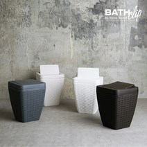 바스클립 라탄 플라스틱 다이아몬드 플립 휴지통 7L, 베이지, 1개