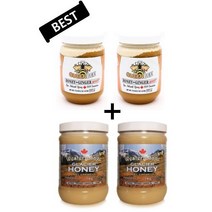 캐나다 천연꿀 Queen Bee Ginger Booster_ (500g x2개) + Western Sage Glacier Honey (1kg x 2개)