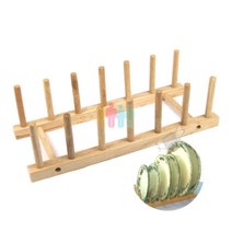 원목 고무나무 접시꽂이 1P 접시 스탠드 정리 거치대