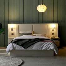 베디스 아방가르드 호텔식 침대프레임 K 멀티협탁패널 1EA + 샤론 매트리스 포함, 네이비 (SB172-K-NA)