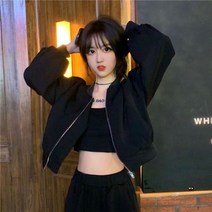 크롭 바람막이 자켓 기본 재킷 봄 자른 아웃웨어 의류 패션 솔리드 레저 올 매치 스트리트웨어 겉옷