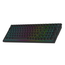 KEYXGSUL K98 유무선 5.0 PBT 이중사출 키캡 RGB핫스왑 게이밍 기계식 키보드 TTC축, 유선 × 블랙,청축