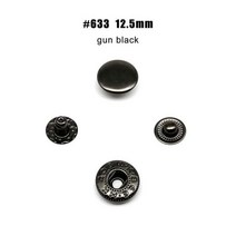 불박기 가죽 공예 불박 도장 기계 제작 인쇄 가방 의류 재킷 코트 수리 도구 25 세트 10mm 12.5mm 15mm #633 655 831 201 금속 프레스 패스너 스냅 버튼, gun black 633